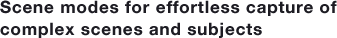 Scene modes for effortless capture of complex scenes and subjects