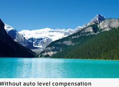 Without auto level compensation