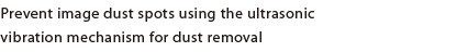 Prevent image dust spots using the ultrasonic vibration mechanism for dust removal