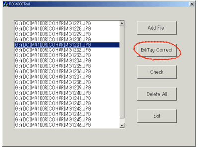 Click on ExifTag Correct 