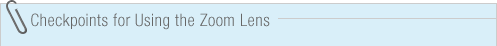 Checkpoints for Using the Zoom Lens