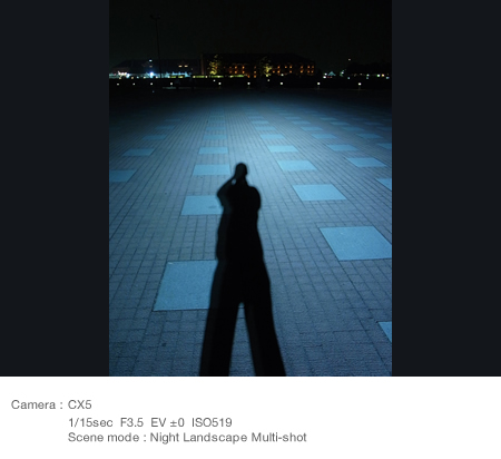 Capturing your own silhouette illuminated by a streetlight