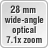 28 mm wide-angle optical 7.1x zoom