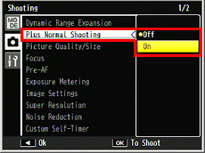 Press the [ADJ./OK] button up and down to select [ON], and then press the [ADJ./OK] button.