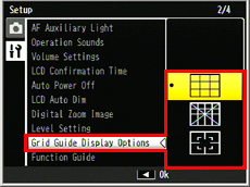 Grid Guide Dispaly Options menu