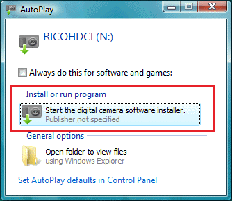 Start the digital camera software installer.