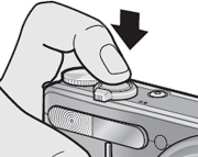 Press the shutter release button to start recording the movie.