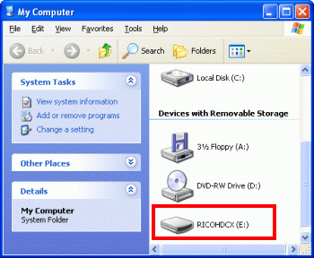 2 Once the preparations have been completed, the camera appears in [My Computer] as a drive.