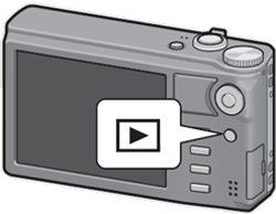 Press and hold the playback button of the camera to turn on the camera.