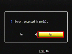 9 Press the [ADJ./OK] button to the right and left to select [Yes], and press the [ADJ./OK] button.