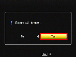 6 Press the [ADJ./OK] button up and down and to the right and left to select [Yes], and then press the [ADJ./OK] button.