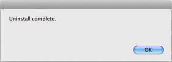 A message appears to notify you that the uninstallation is complete.
