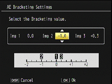 bracketing settings 2