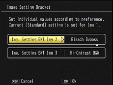 Image Setting bracketing settings 2