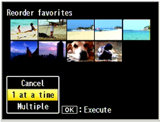 Reorder favorites screen example