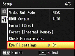 Eye-Fi settings