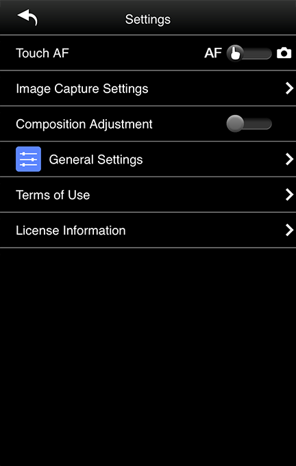 Settings Screen