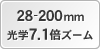 28-200mm 光学7.1倍ズーム