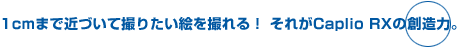 1cmまで近づいて撮りたい絵を撮れる!それがCaplio RX の創造力。