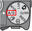 モードダイアルの A/S を選ぶことで、絞りもしくはシャッター速度の選択ができます