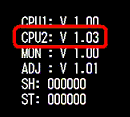 液晶モニターに表示される [CPU2] を確認します