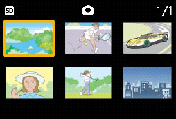 画面が 6 分割され、ファイルが縮小して表示されます