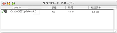 [ダウンロード マネージャ] ウィンドウが表示され、ダウンロードが開始されます