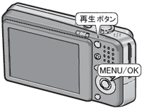 ［再生］ボタンを押して再生モードにし、[ MENU / OK ] ボタンを押します