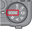 モードダイヤルをSCENE に合わせます