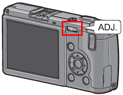 ADJ. ダイヤルを回してシャッタースピードを変更します