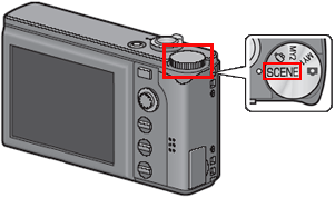 モードダイヤルを [SCENE] に合わせます