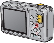 ISO 感度のメニューが表示されるまで、＜＞の方向ボタンを左右に押します