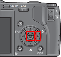 撮影モードにて [ MENU/OK ] ボタンを押した後、＞ボタンを押し、［セットアップメニュー]を表示します