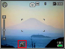  画像モニターに設定1 または、設定2 のマークが表示されます
