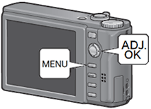 ADJ./OK ボタンを上下左右に押して、登録、または解除したいファイルを表示し、[ MENU/OK ] ボタンを押します