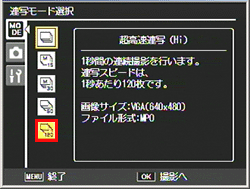 ［ 超高速連写プラス（High）］
