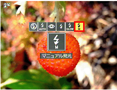 フラッシュモードを [ マニュアル発光 ] に切り替えます