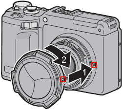 レンズキャップ LC-2 を取り付けます