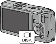 DISP. ボタンを長押しします