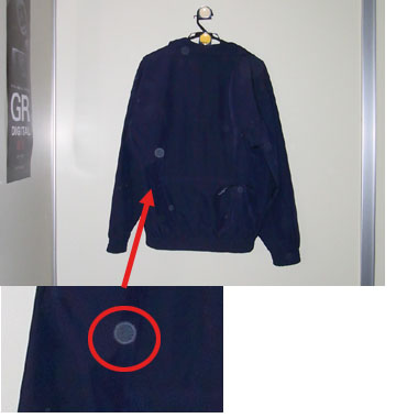 フラッシュ撮影で白い点が写った例