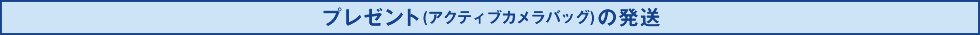 プレゼント(アクティブカメラバッグ)の発送