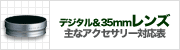 交換レンズ主なアクセサリー対応表