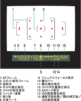 ファインダー内情報表示