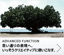 ADVANCED FUNCTION 思い通りの表現へ。いっそうクリエイティブに使いこなす。