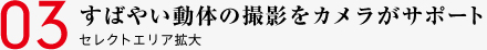 03 すばやい動体の撮影をカメラがサポート セレクトエリア拡大