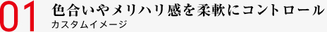 01 色合いやメリハリ感を柔軟にコントロール カスタムイメージ