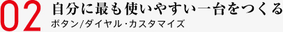 02 自分に最も使いやすい一台をつくる ボタン/ダイヤル・カスタマイズ