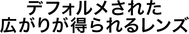 デフォルメされた 広がりが得られるレンズ