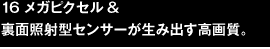 16メガピクセル&裏面照射型センサーが生み出す高画質。