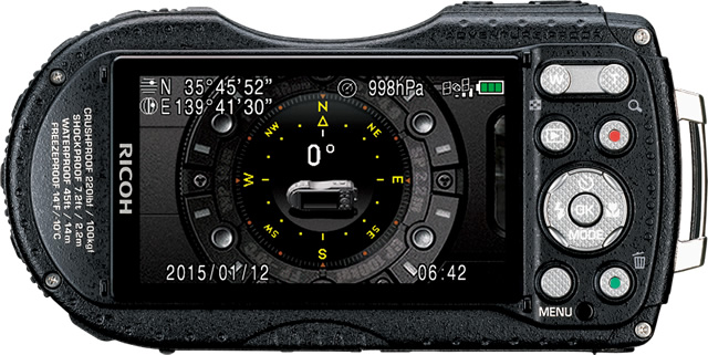 RICOH 防水デジタルカメラ WG-5GPS ガンメタリック 防水14m耐ショック2.2m耐寒-10度 RICOH WG-5GPS GUN 